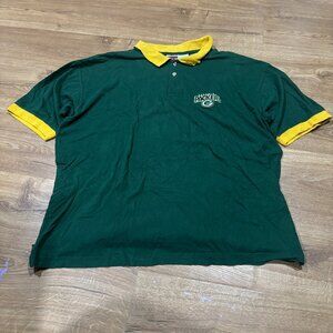 Vintage NFL Green Bay Packers Green and Yellow Polo Shirt